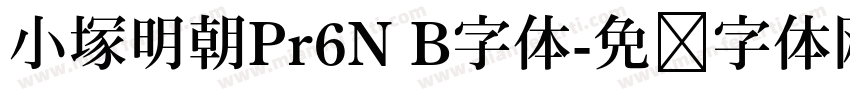小塚明朝Pr6N B字体字体转换